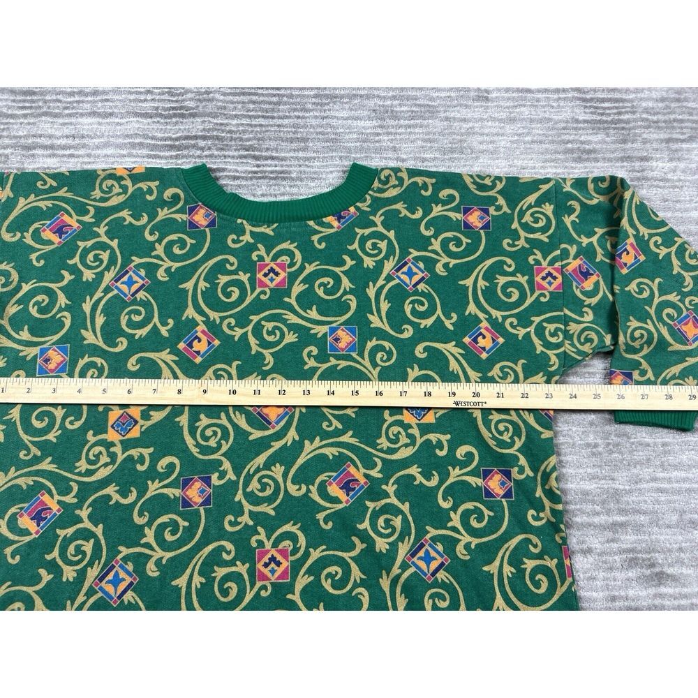 Vintage Dandelion Sweater Womens Small Green Grandmacore‎ Longsleeve Casual - Picture 4 of 13
